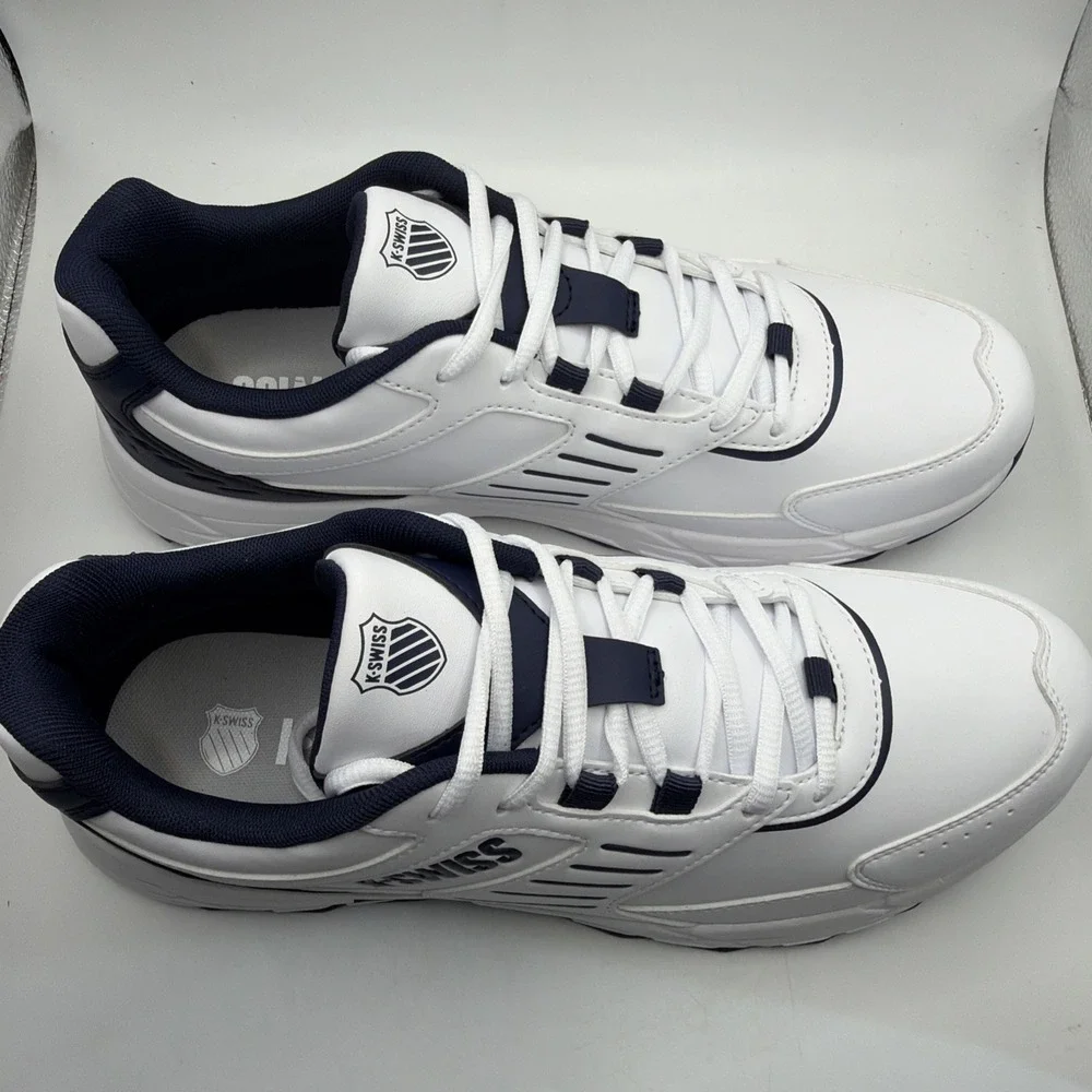 K-Swiss Men's Retro Sneaker White Synthetic Leather Lightweight size 10 New